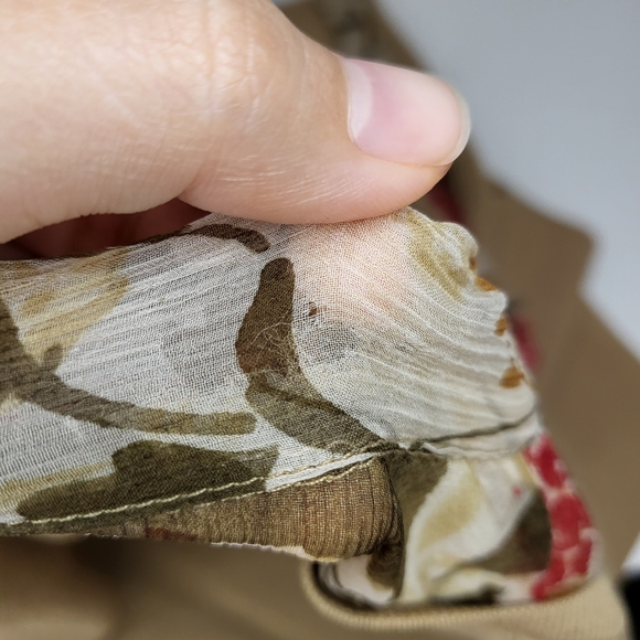 Modern Images Tan Botanical Neck-Tie Blouse - Picture 6 of 7